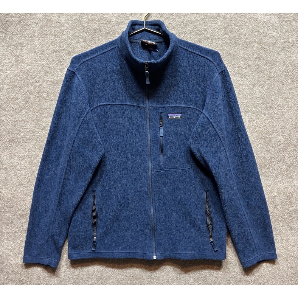 Patagonia Synchilla 1/2 Zip Pullover Mens Medium Blue Sweatshirt Half Zip EUC